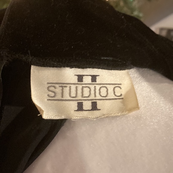 VELVET SZ 3X LONG SLEEVE BLACK ELEGANT DRESS. NEVER WORN, STUDIO C - Picture 7 of 11